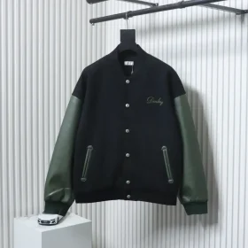 Baseball Jacket With Patchwork Style Letter Embroidery