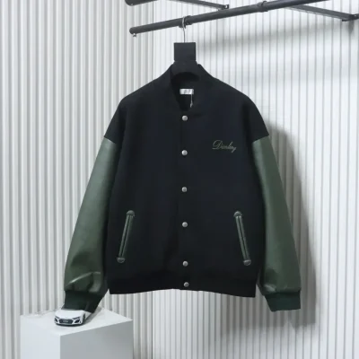 Baseball Jacket With Patchwork Style Letter Embroidery