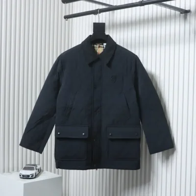 Jacket With Music Note Logo Diamond Pockets Cotton Coat