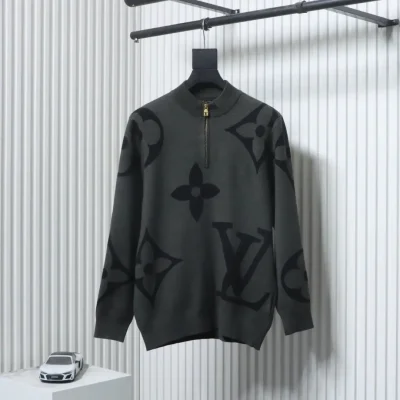 Knit sweater with large monogram logo and half zipper XXL - etkick reps au