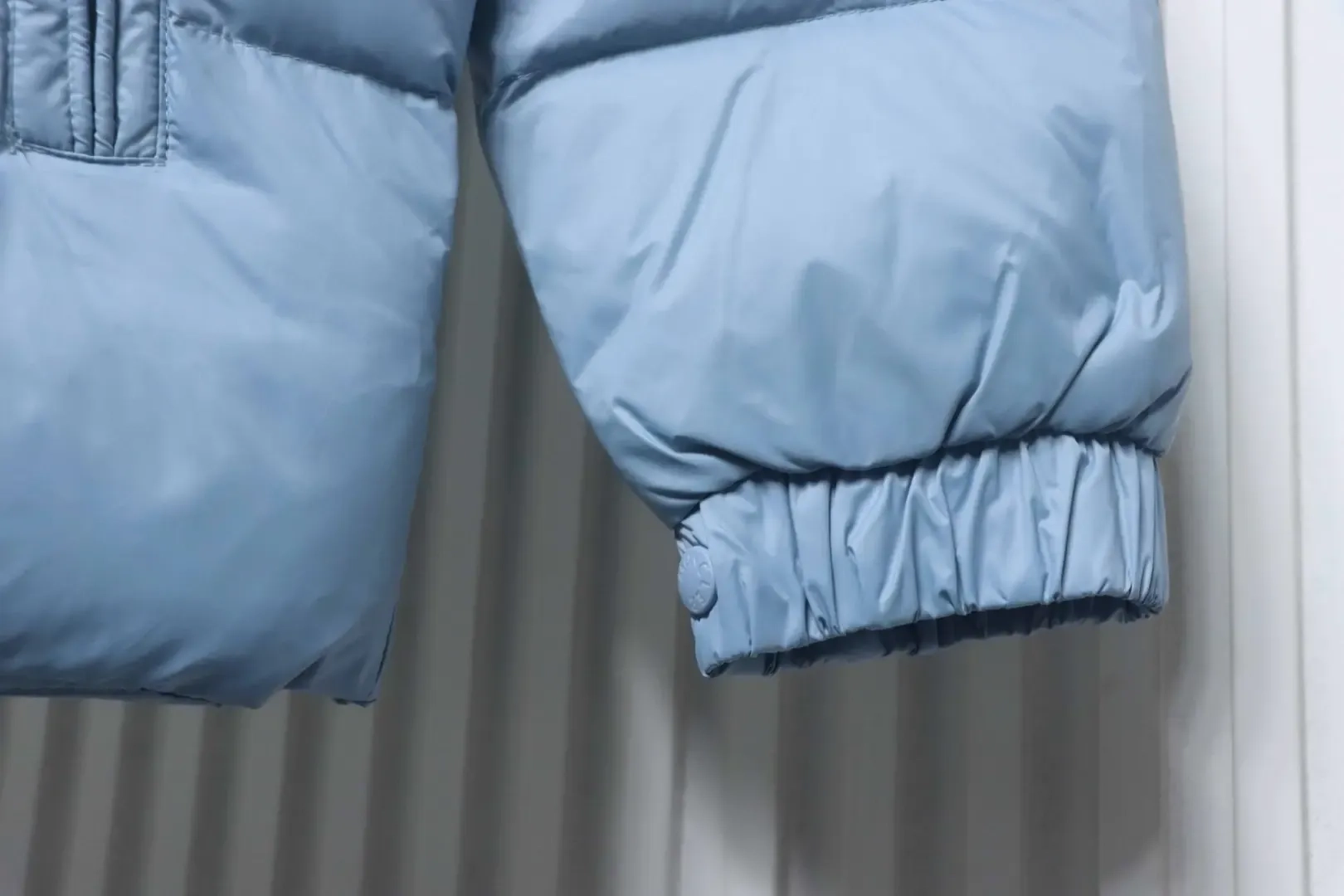 Moncler Down Jacket With Stand Up Collar And Patchwork Details Microlabel - Image 11