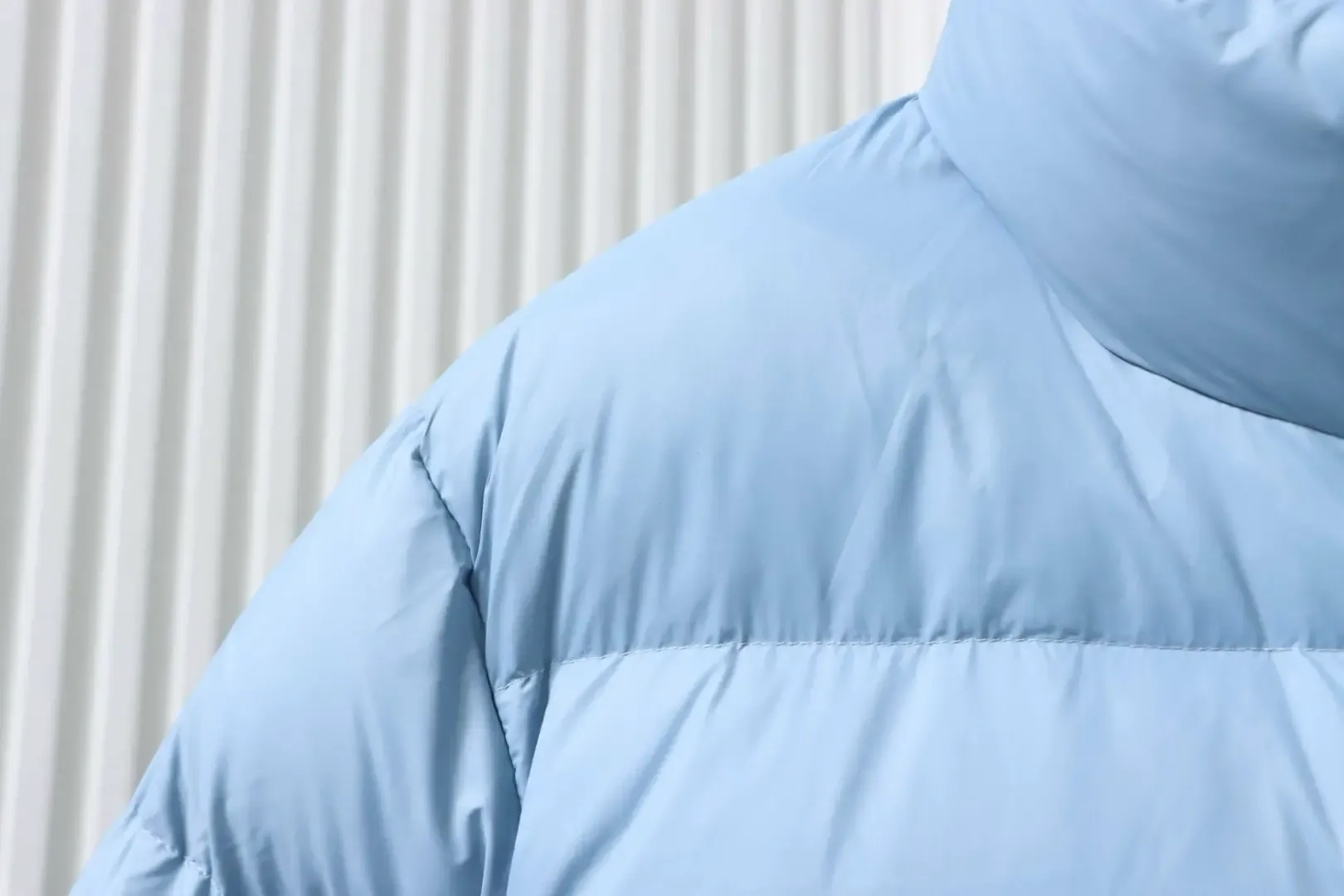 Moncler Down Jacket With Stand Up Collar And Patchwork Details Microlabel - Image 13