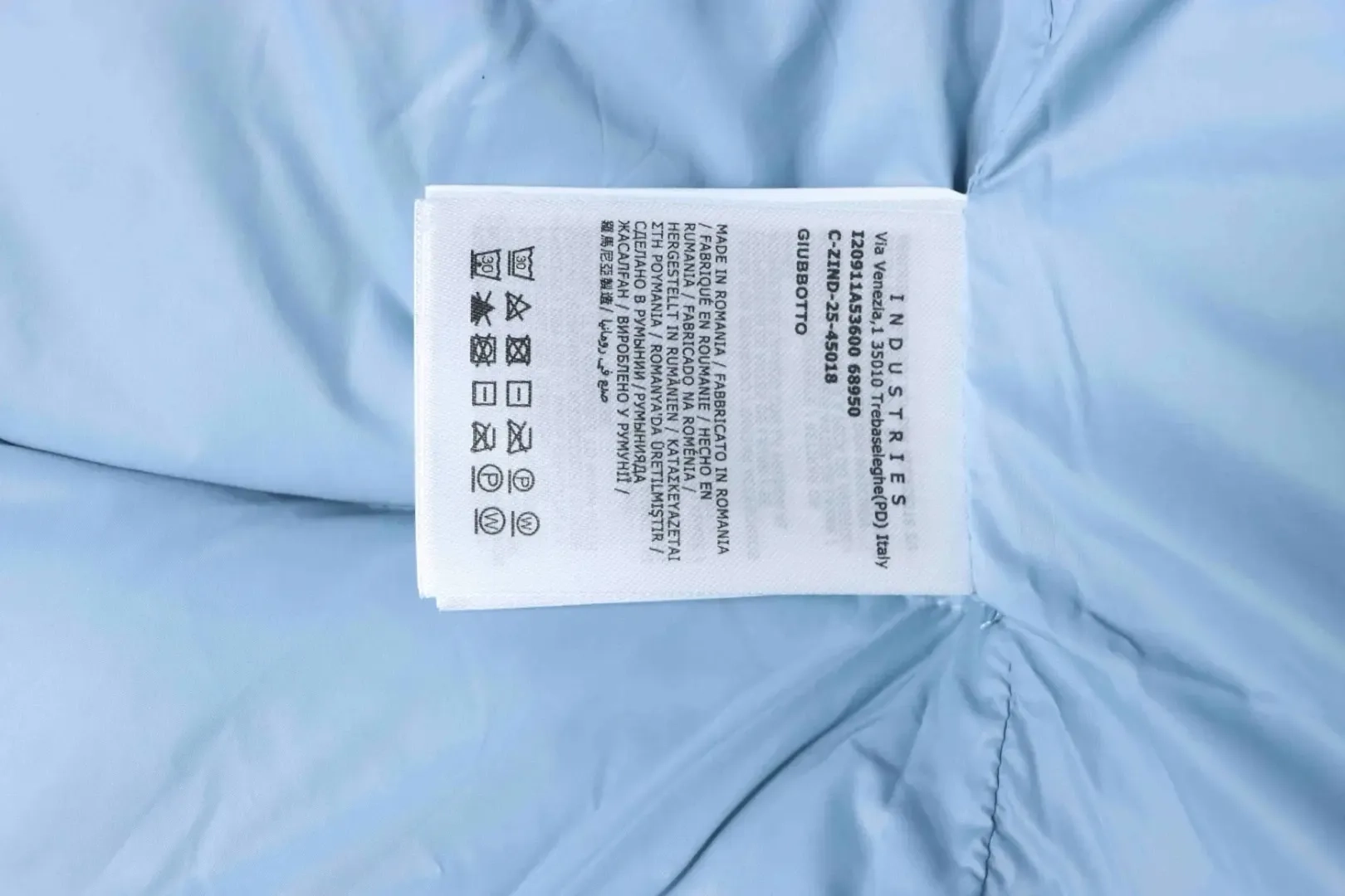 Moncler Down Jacket With Stand Up Collar And Patchwork Details Microlabel - Image 14