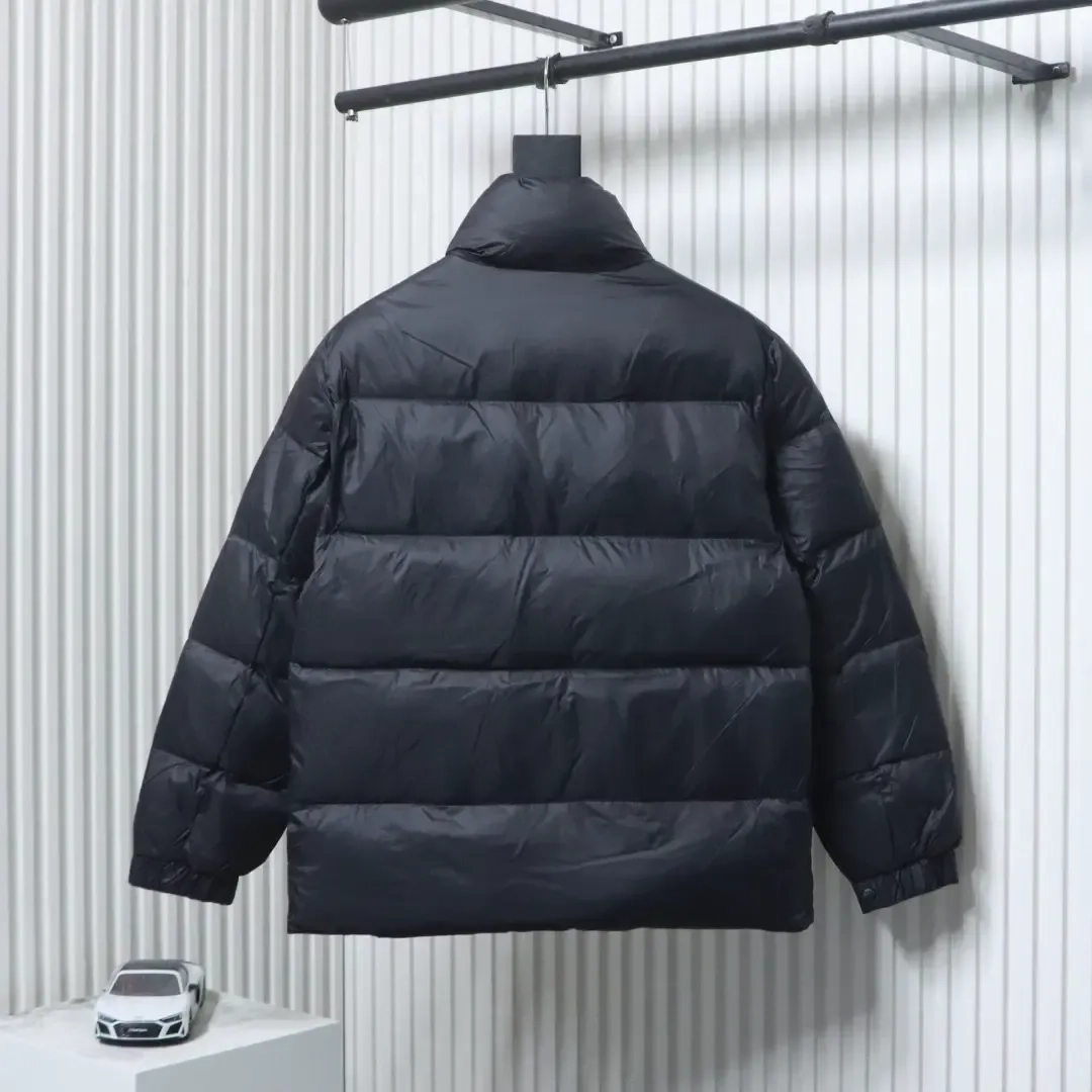 Moncler Down Jacket With Stand Up Collar And Patchwork Details Microlabel - Image 18