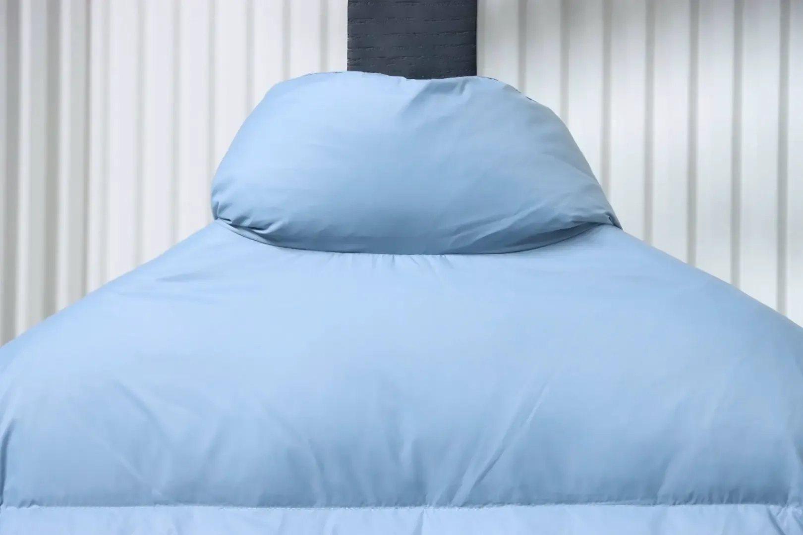 Moncler Down Jacket With Stand Up Collar And Patchwork Details Microlabel - Image 4