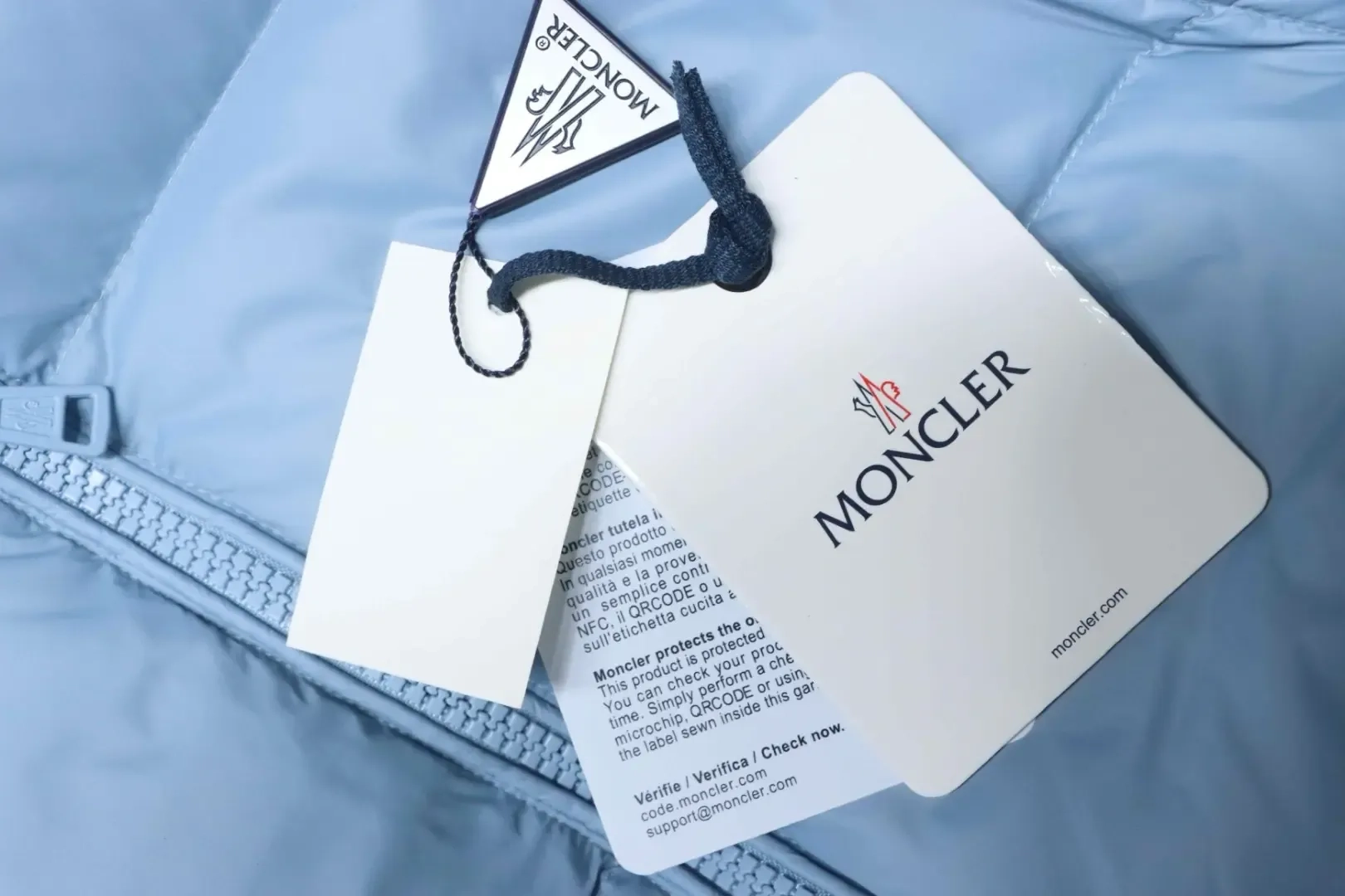 Moncler Down Jacket With Stand Up Collar And Patchwork Details Microlabel - Image 10