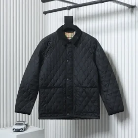 Quilted Cotton Jacket With Diamond Pattern