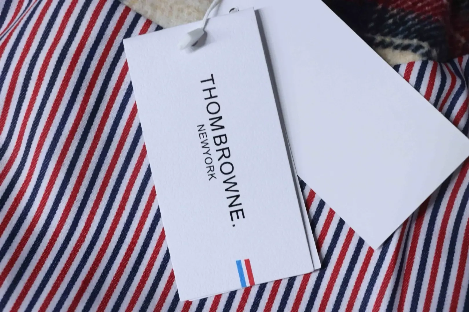 Tb Baseball Jacket With Patchwork Plaid Pattern And Four Stripes - Image 7