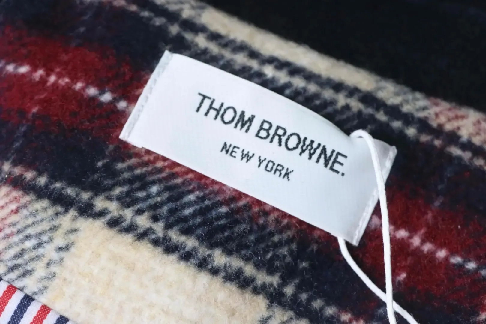 Tb Baseball Jacket With Patchwork Plaid Pattern And Four Stripes - Image 8