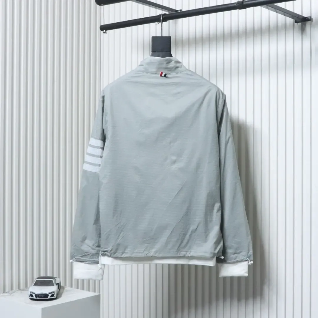 Tb Double Layered Leisure Jacket With Four-Ply Woven Stand Up Collar - Image 2