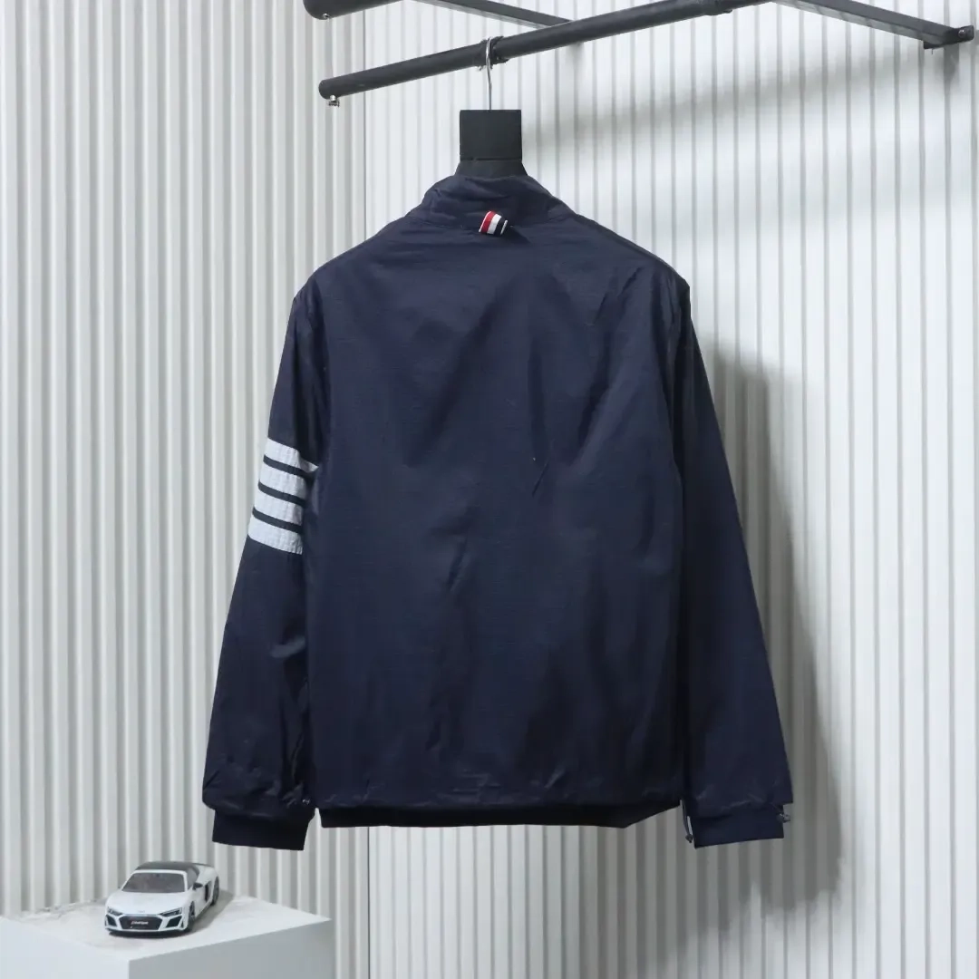 Tb Double Layered Leisure Jacket With Four-Ply Woven Stand Up Collar - Image 13