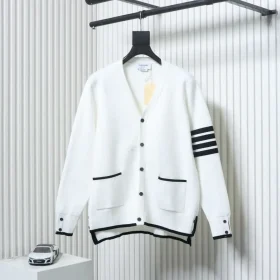 Tom Brown Wool Cardigan Shorter In The Front And Longer In The Back