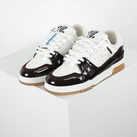 Trainer Sneaker Monogram Grained Calfskin and Patent Leather Black