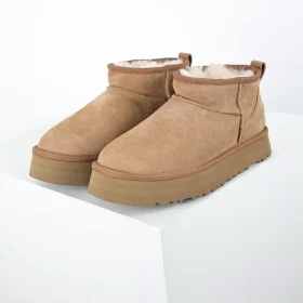 UGG Kids Classic Ultra Mini Platform Ankle Boots Sand
