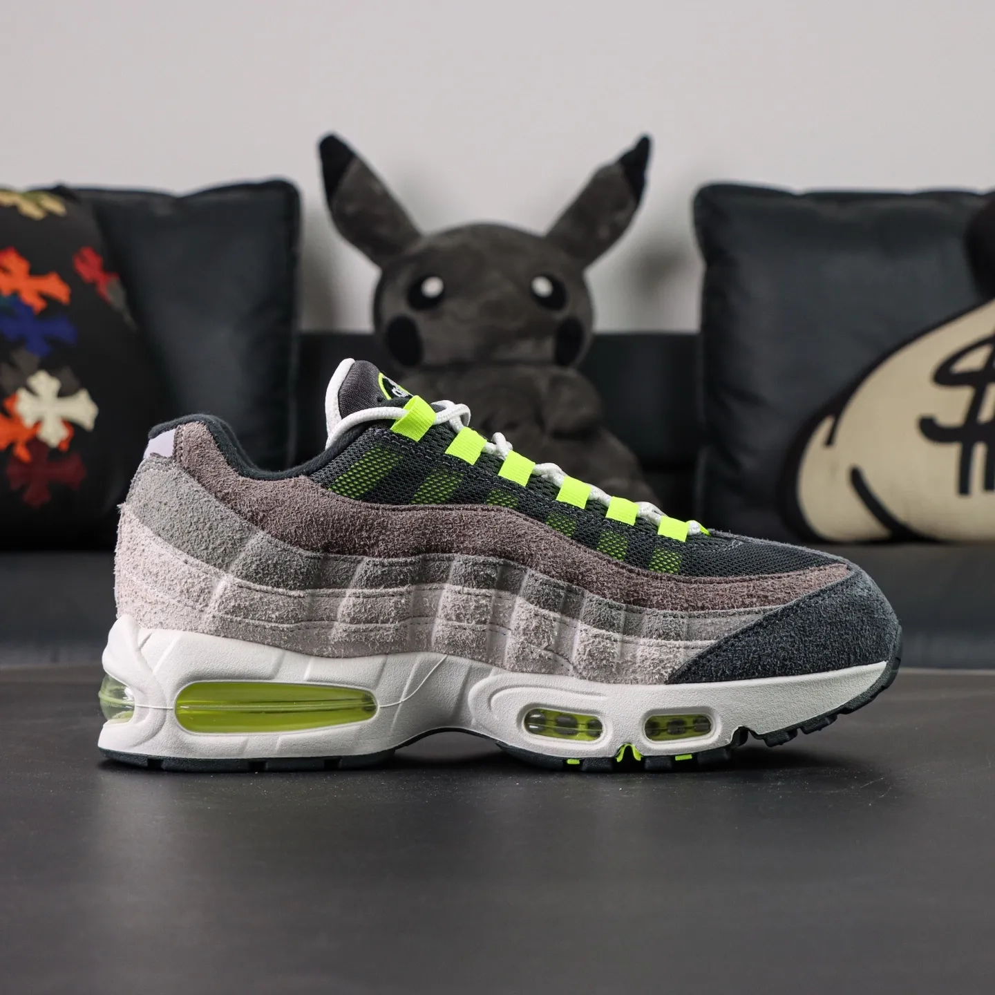 Air Max 95 Big Bubble OG Reverse Neon in Black and Grey - etkick reps au