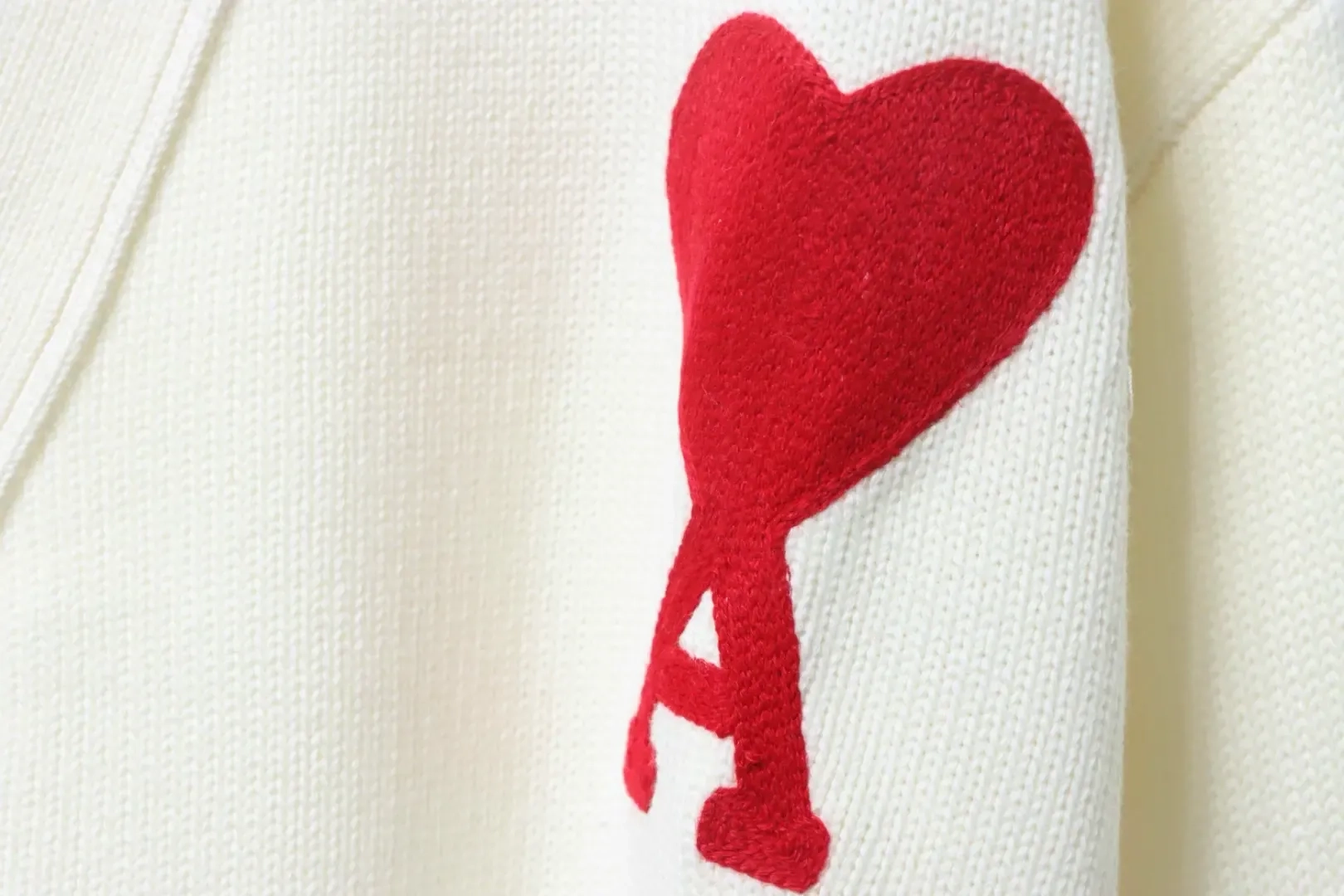 Ami 21Fw Cardigan With Heart Embroidery And Micro Logo - etkick reps au