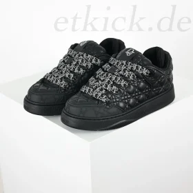 B9S Skater Erl Black Quilted Cannage Calfskin Top-Tier Sneakers