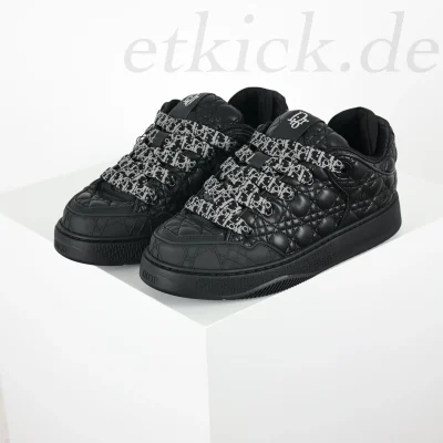 B9S Skater Erl Black Quilted Cannage Calfskin Top-Tier Sneakers