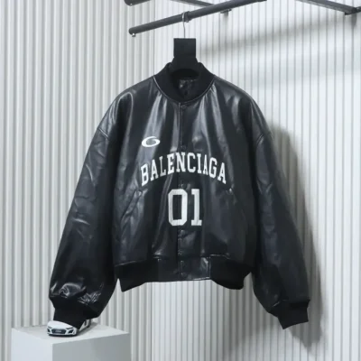 Balenciaga Basketball Series Logo Embroidered Baseball Collar Coat Pilot - etkick reps au