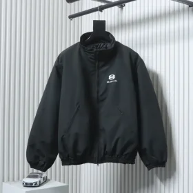 Balenciaga Blcg 24Fw Cotton Jacket With Double Embroidered Logo.