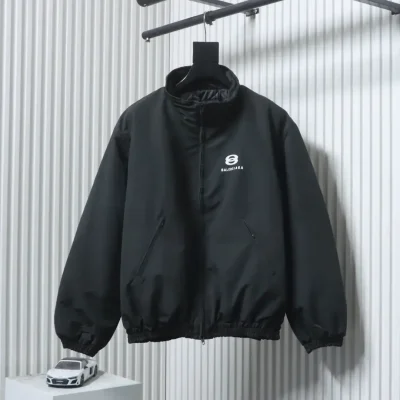 Balenciaga Blcg 24Fw Cotton Jacket With Double Embroidered Logo. - etkick reps au