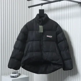 Balenciaga Blcg Classic Cotton Jacket With Coca Cola Wave Print In A Cocoon Shape.