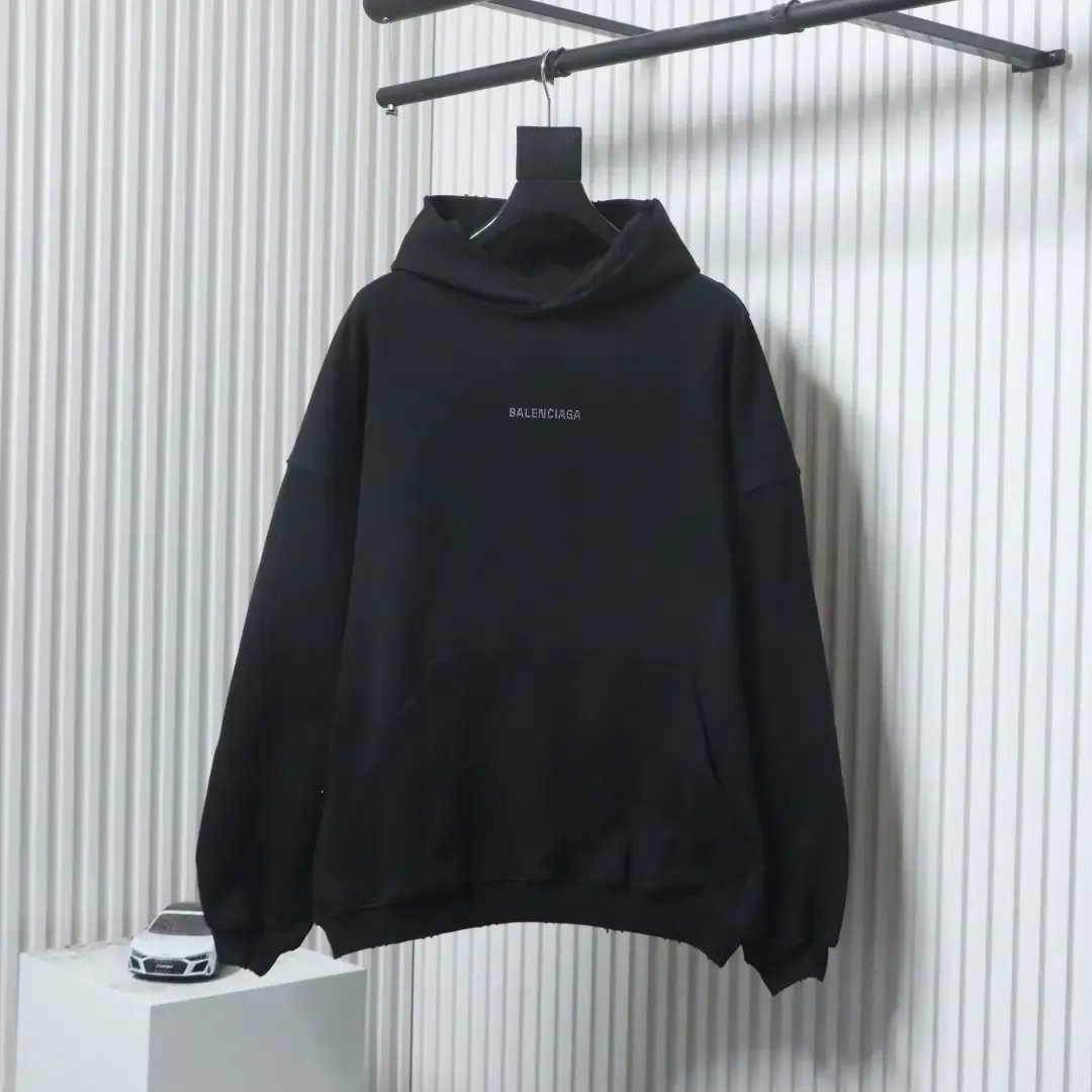 Balenciaga Hoodie With Rhinestone Embroidery - etkick reps au