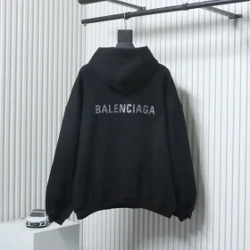 Balenciaga Hoodie With Rhinestone Embroidery