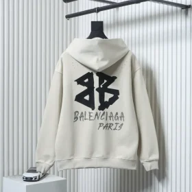 Balenciaga Hoodie With Rhinestones And Double-B Embroidery