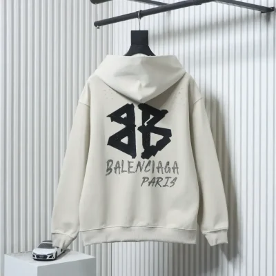 Balenciaga Hoodie With Rhinestones And Double-B Embroidery - etkick reps au