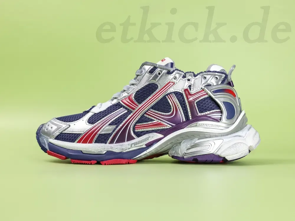 Balenciaga Mens Running Shoes With A Gradient Color Design In Navy Blue Red And Gray - etkick reps au