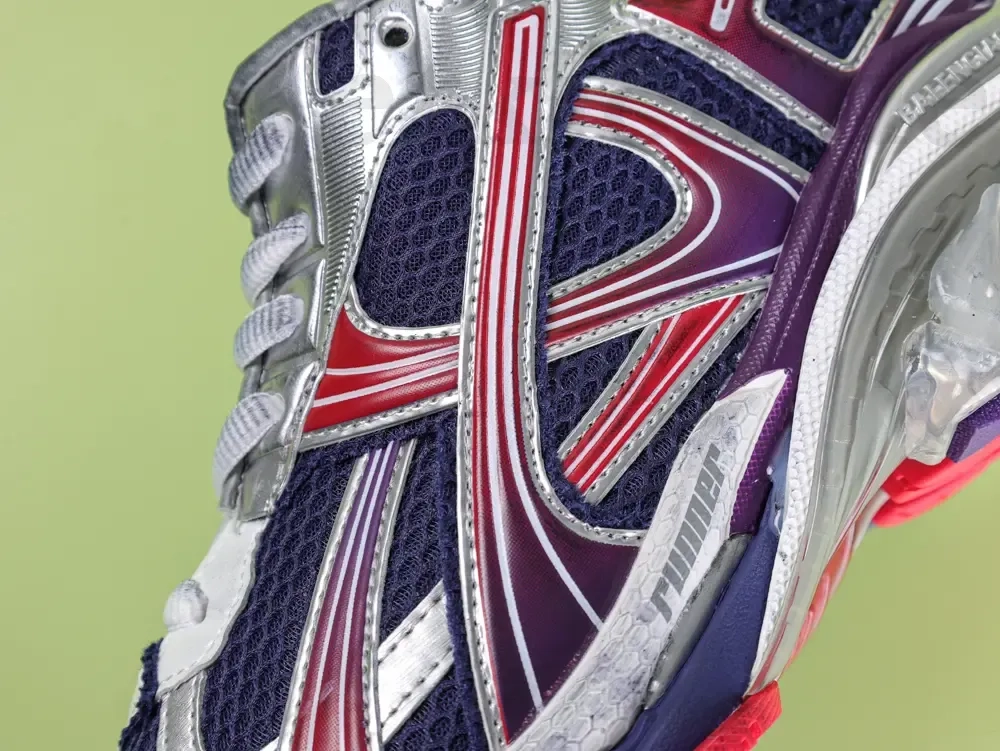 Balenciaga Mens Running Shoes With A Gradient Color Design In Navy Blue Red And Gray - etkick reps au
