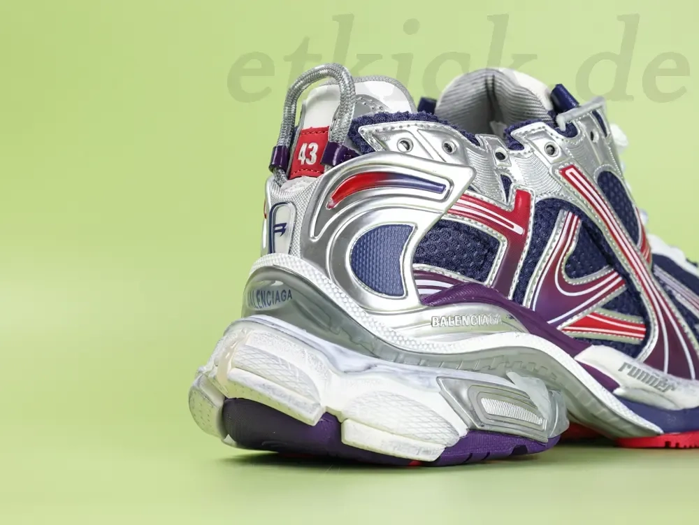 Balenciaga Mens Running Shoes With A Gradient Color Design In Navy Blue Red And Gray - etkick reps au