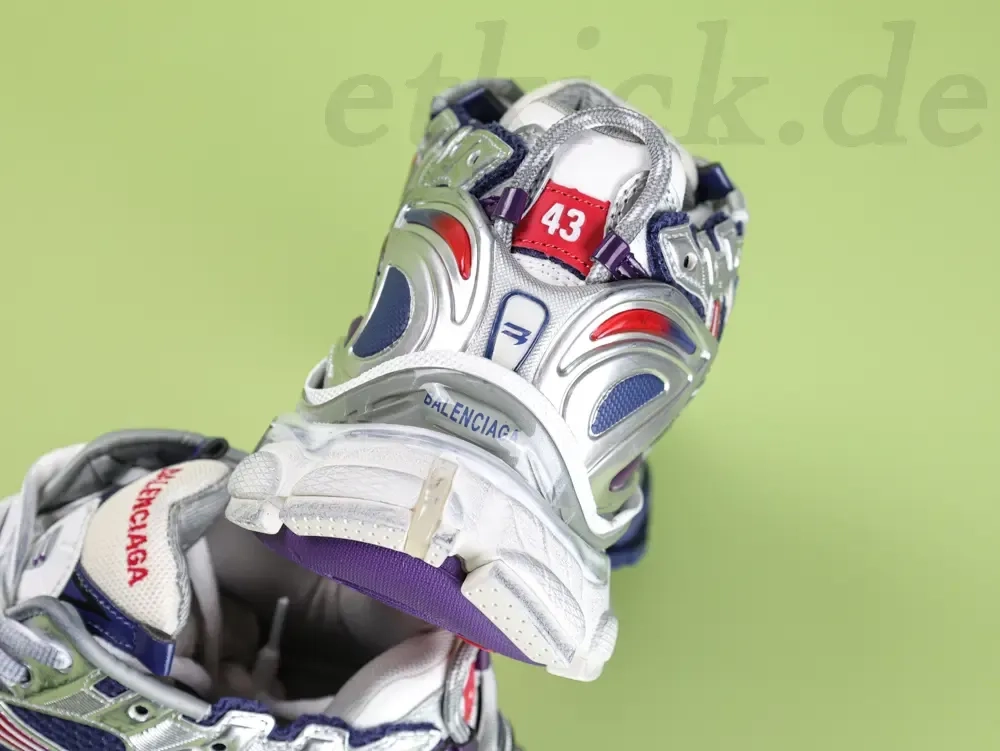 Balenciaga Mens Running Shoes With A Gradient Color Design In Navy Blue Red And Gray - etkick reps au