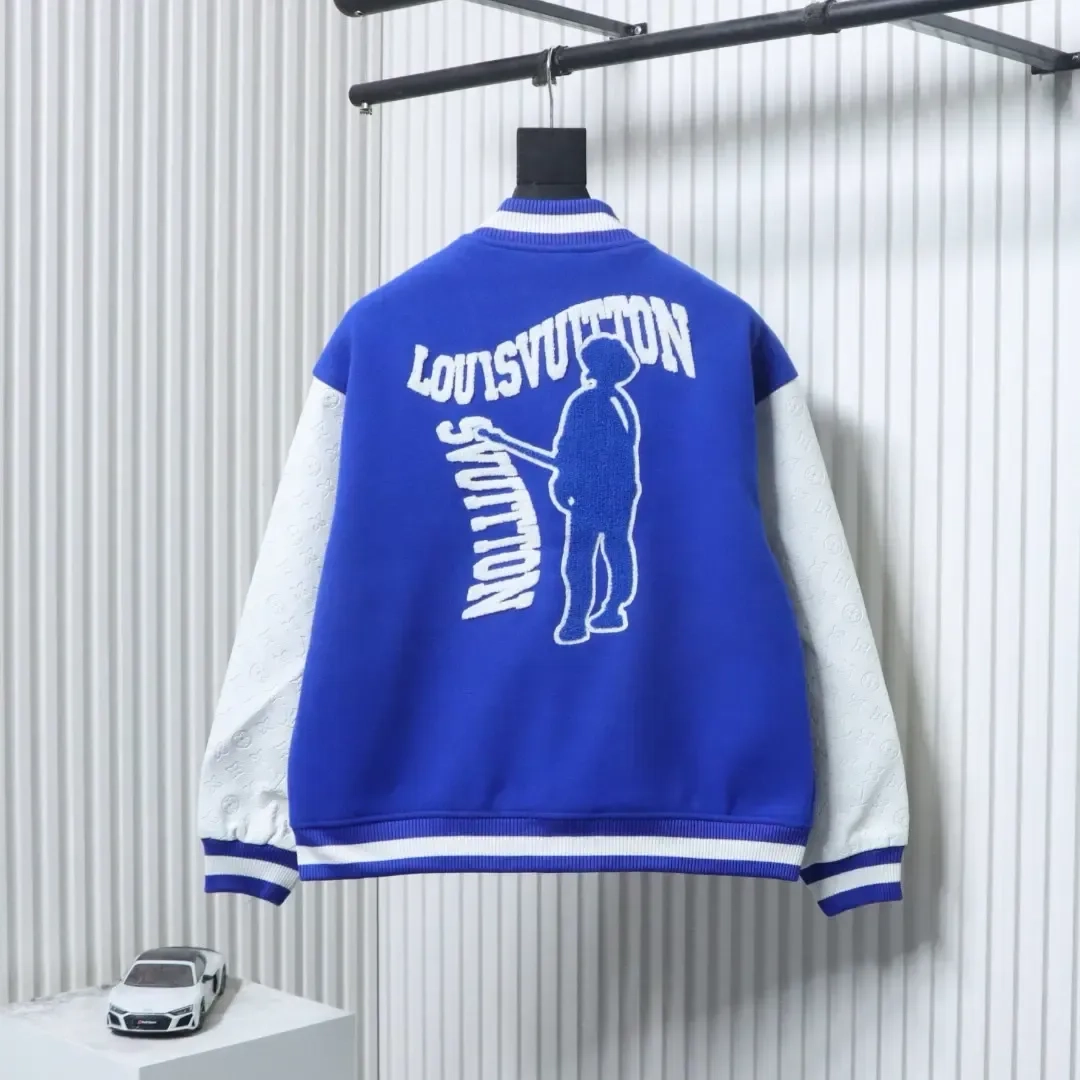 Baseball Jacket With V Shaped Embroidery And Patchwork Details - etkick reps au