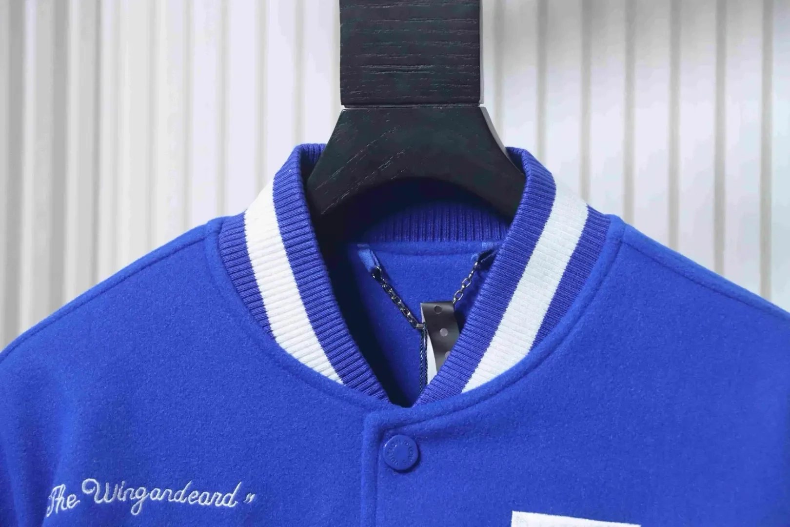 Baseball Jacket With V Shaped Embroidery And Patchwork Details - etkick reps au