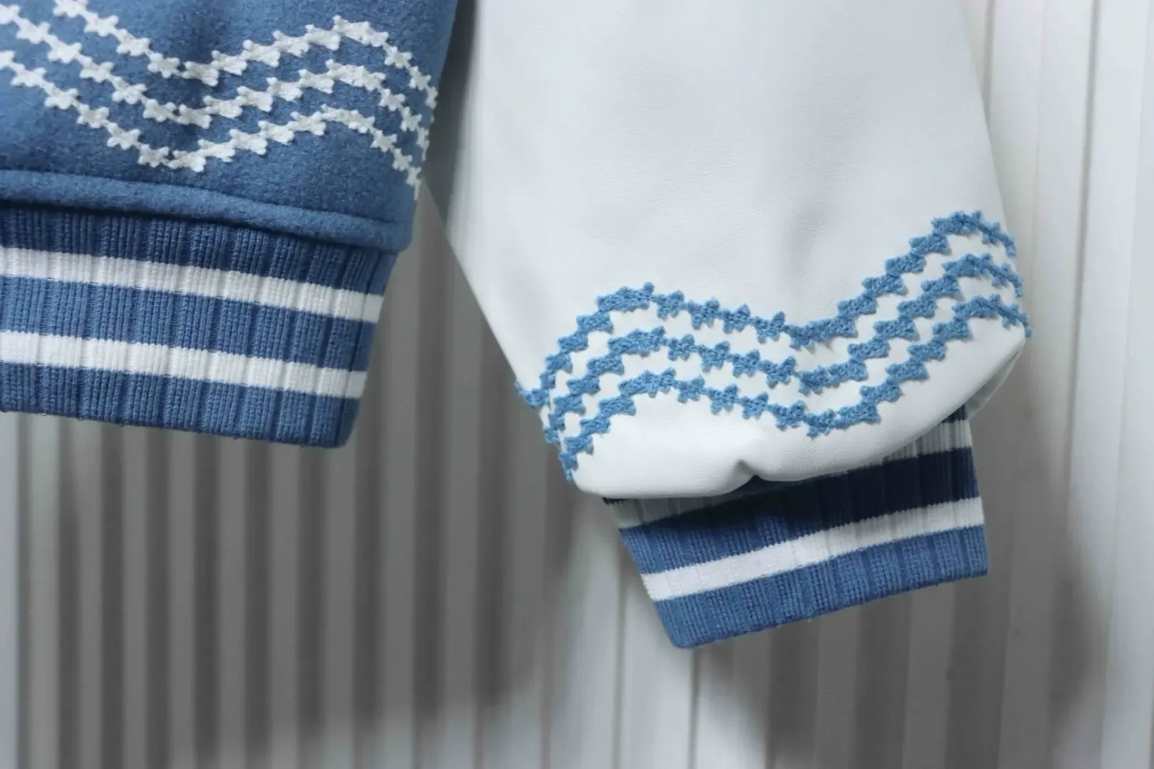 Baseball Uniform Consisting Of A Leather Patchwork Jacket With Embroidered Logo - etkick reps au