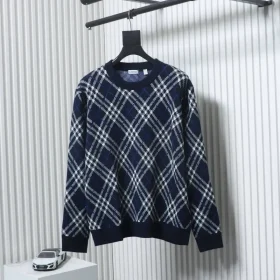 Bbr Pullover With Diamond Pattern And Round Neck