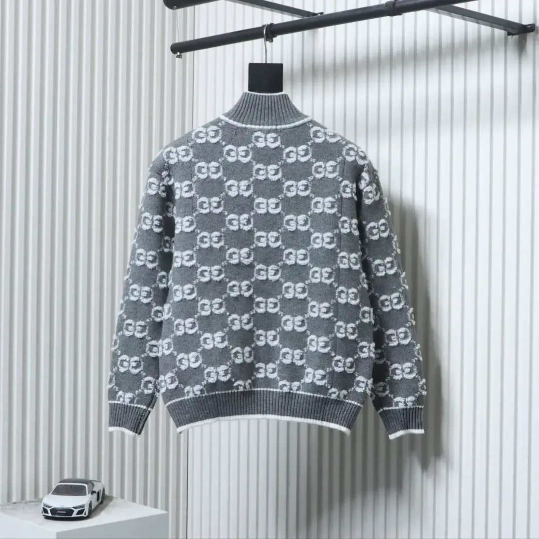 Cardigan With All Over Jacquard Logo And Zipper - etkick reps au