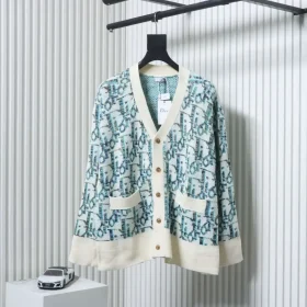 Classic Cardigan With Monogram Jacquard Pattern