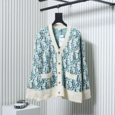 Classic Cardigan With Monogram Jacquard Pattern - etkick reps au