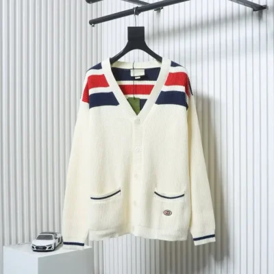 Color Blocked Striped Knitted Cardigan - etkick reps au