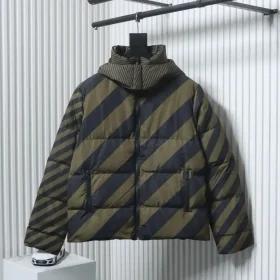 FD Reversible Down Jacket With Hood And FF Monogram