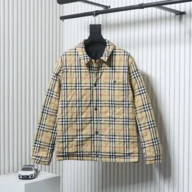 Jacket With Diamond-Shaped Pocket Pattern, Reversible Cotton Coat