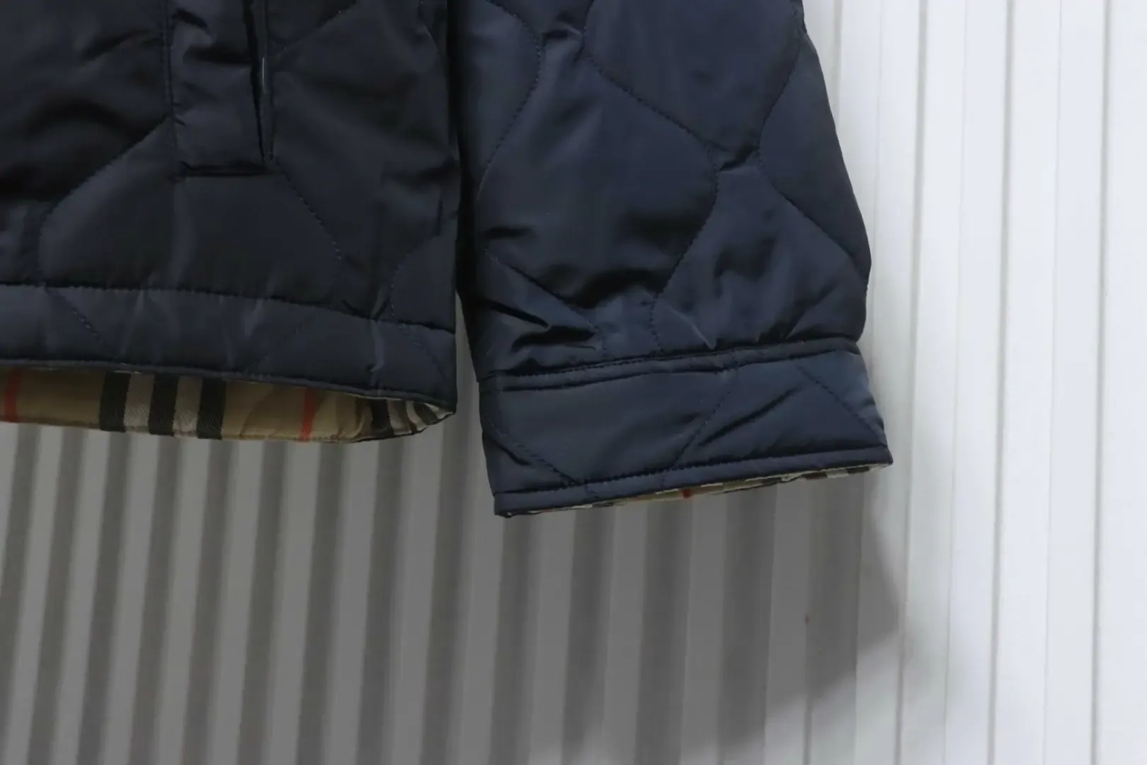 Jacket With Diamond-Shaped Pocket Pattern, Reversible Cotton Coat - etkick reps au