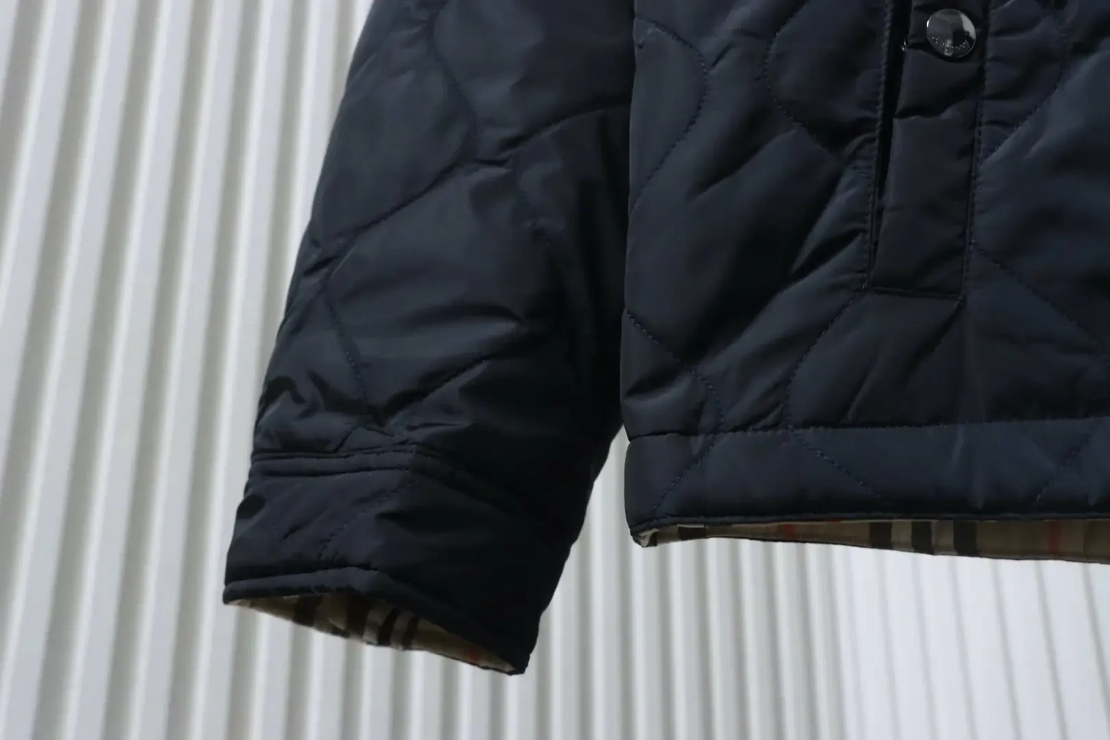 Jacket With Diamond-Shaped Pocket Pattern, Reversible Cotton Coat - etkick reps au