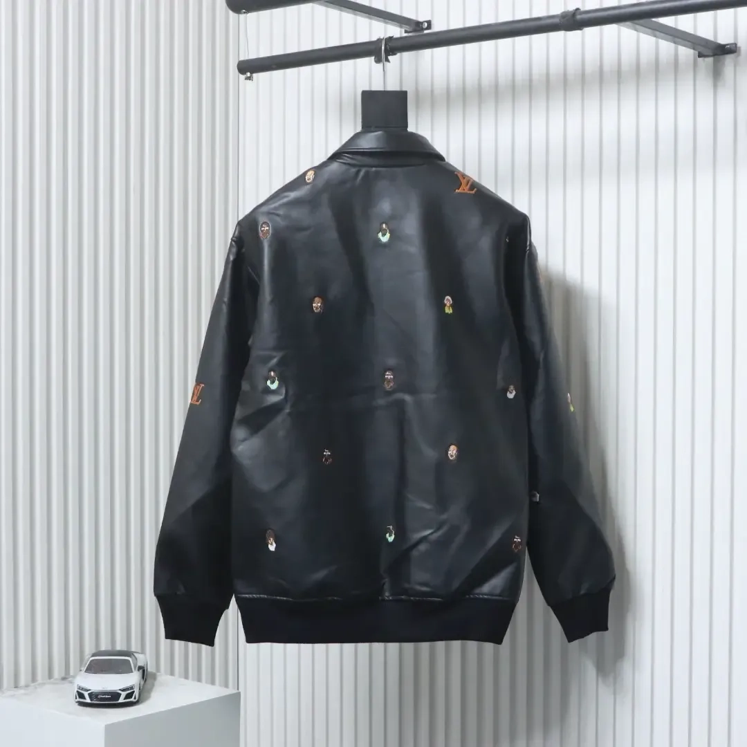 Leather Jacket With Anime Logo And Embroidery XXL - etkick reps au