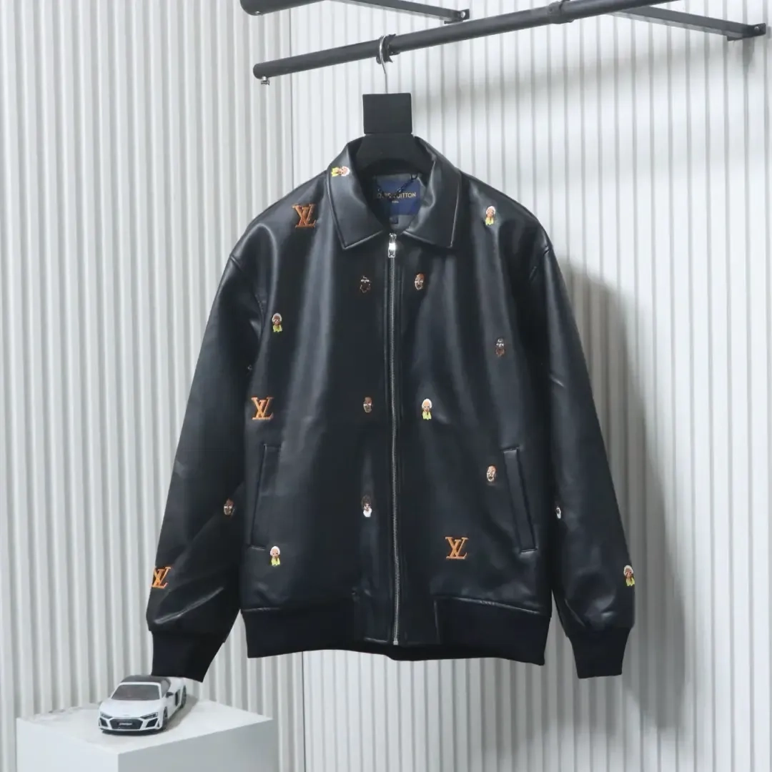 Leather Jacket With Anime Logo And Embroidery XXL - etkick reps au