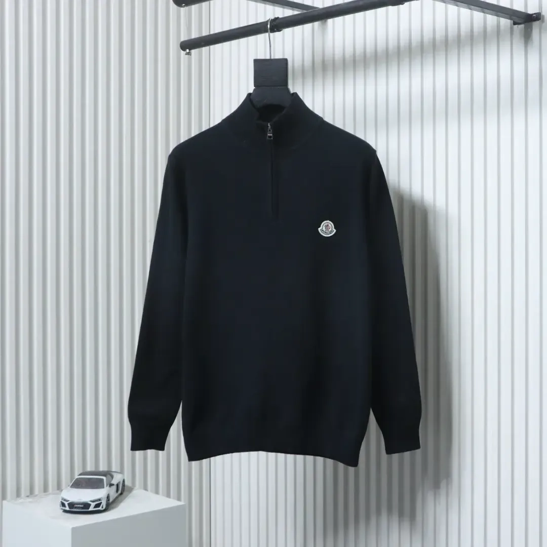 Moncler Mc Knit Sweater With Small Logo And Half Zipper XXL - etkick reps au