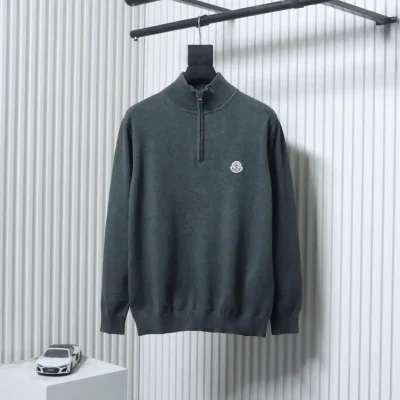 Moncler Mc Knit Sweater With Small Logo And Half Zipper XXL - etkick reps au